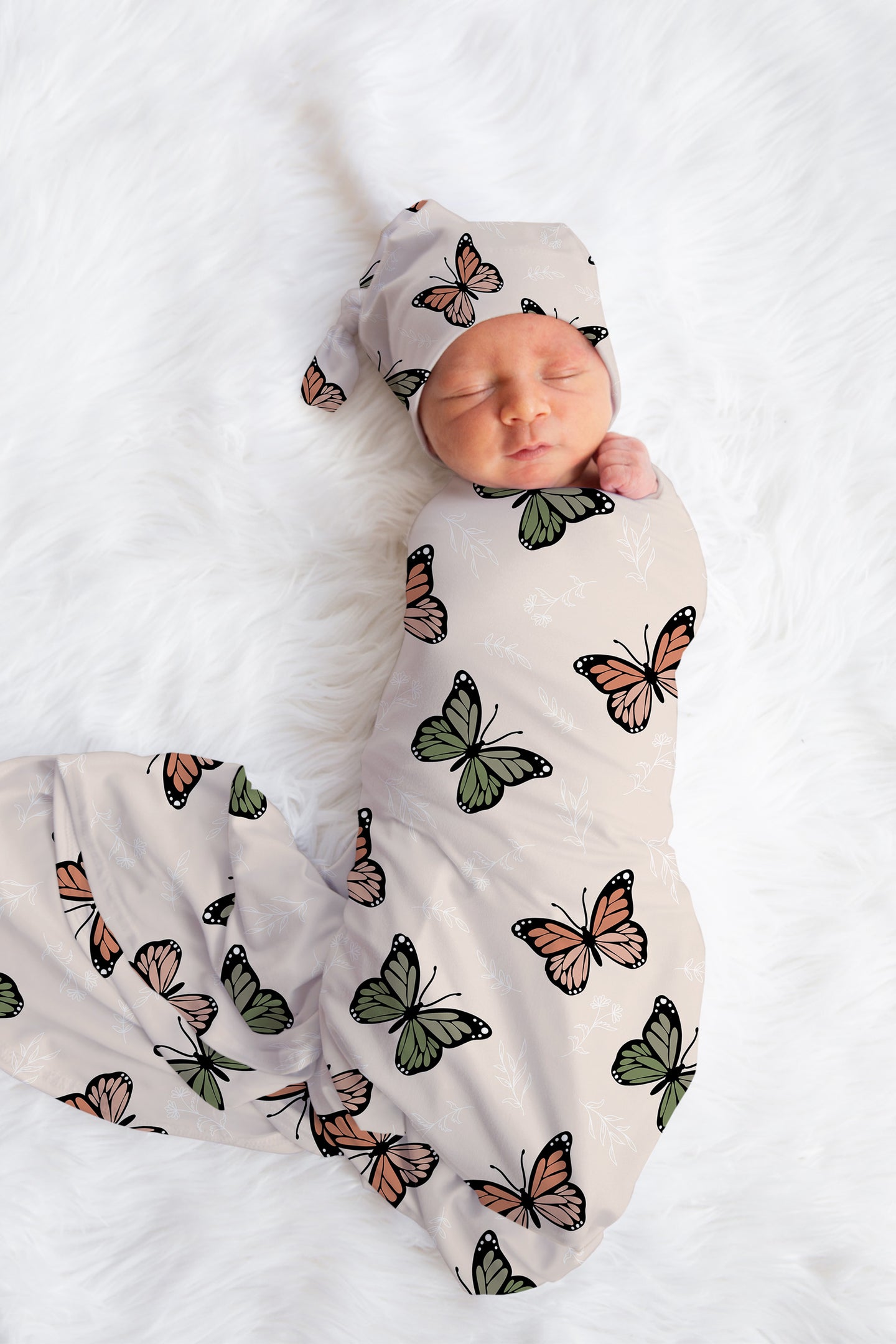 Personalized Butterfly Swaddle Bow Set Boho